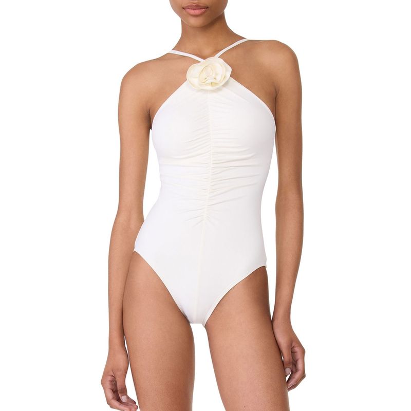 Kate Spade White One-Piece Swimsuit With Floral Accent